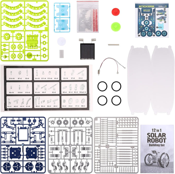 ACELIFE STEM Solar Roboter Kit,12-in-1 DIY Bauspielzeug Angetrieben durch Solarenergie, Konstruktion