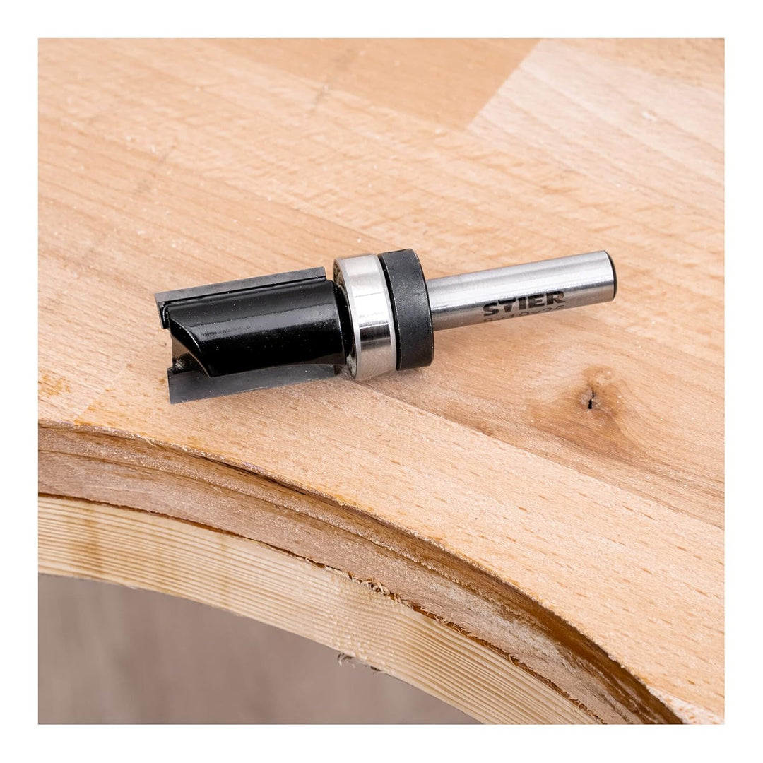 STIER Rand- und Kantenfräser Set, 6-teilig, 8 mm Schaft, Oberfräsen Fräser Set, Fräser für Oberfräse