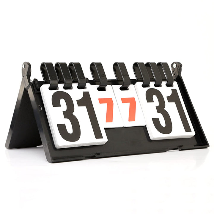 JasCherry Tragbare Flip Sport Anzeigetafel 4 Stellig Wettkämpfe Kerbe Zähltafel für Volleyball Badmi