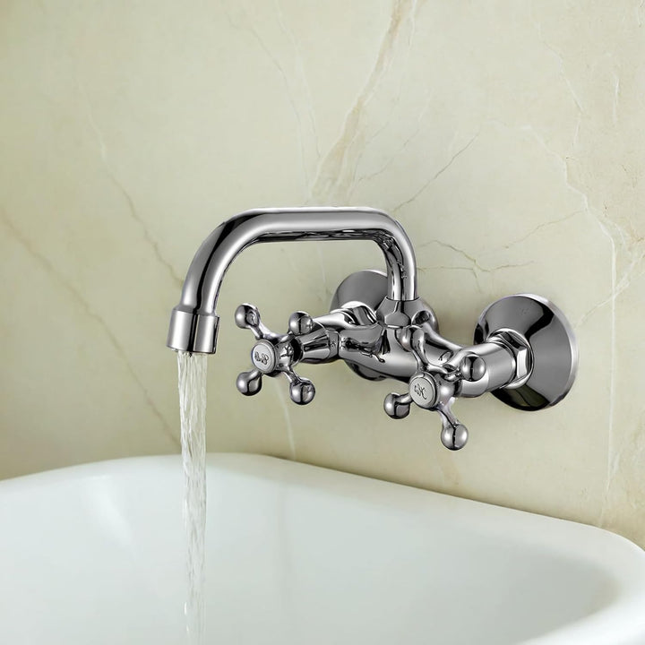 AQG Rhodas Wandarmatur für Spüle, schwenkbarer Auslauf und einfache Installation in der Küche, elega