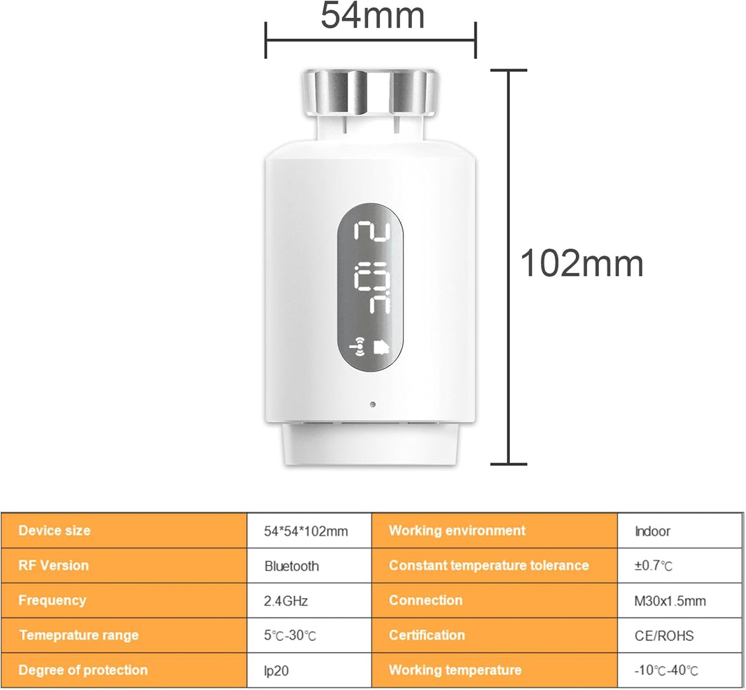Smart Heizkörperthermostat mit APP WLAN ANTELA Digitales Display zur Kontrolle der Heiztemperatur, K