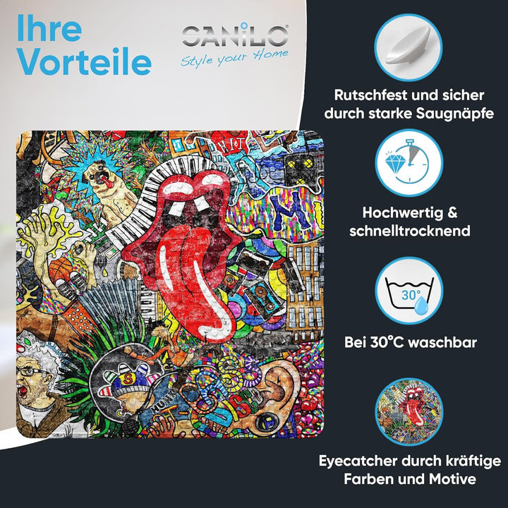 Sanilo Badematte 53 x 53 cm, rutschfeste Duschmatte für Dusche und Badewanne, Antirutschmatte maschi