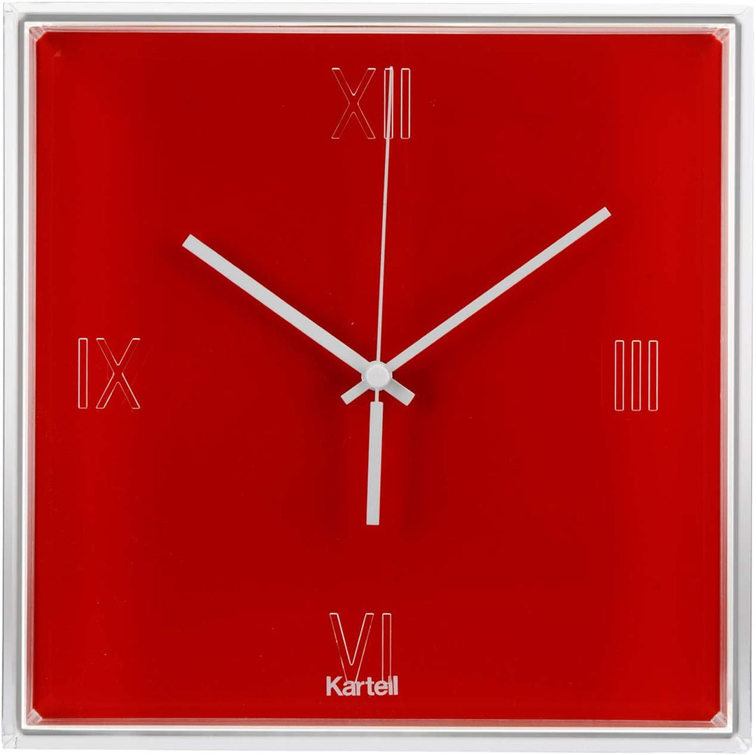 Kartell 190010 Tic und Tac, Wall Clock, Orangerot Deckende Farben , 30.0x30.0x8.0 cm Rosso Aranciato