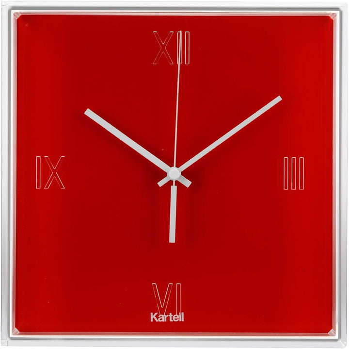 Kartell 190010 Tic und Tac, Wall Clock, Orangerot Deckende Farben , 30.0x30.0x8.0 cm Rosso Aranciato