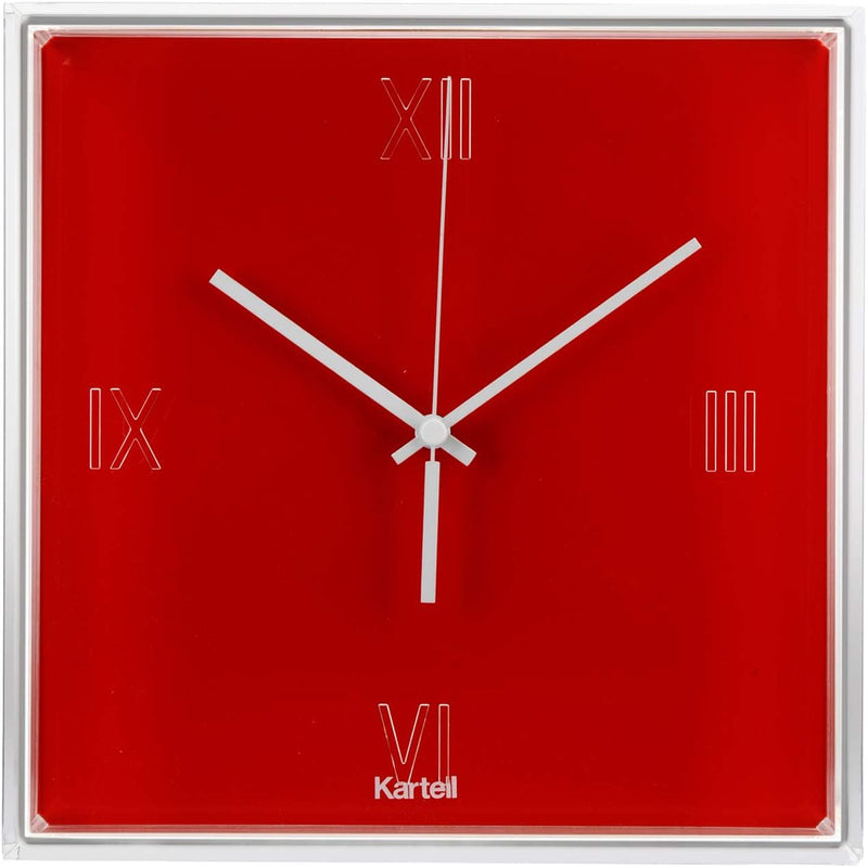 Kartell 190010 Tic und Tac, Wall Clock, Orangerot Deckende Farben , 30.0x30.0x8.0 cm Rosso Aranciato