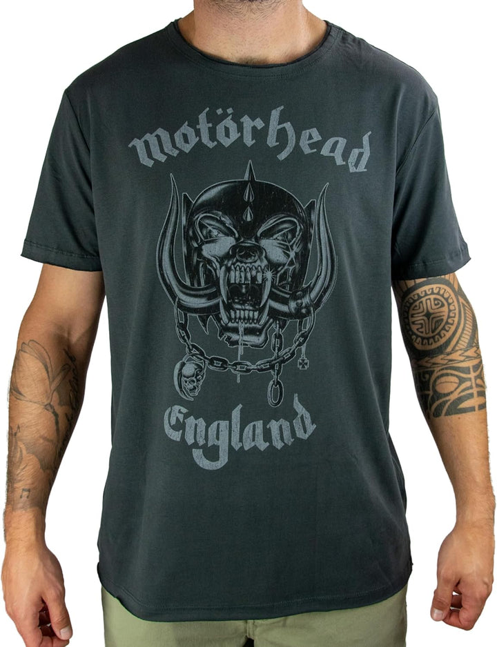 Amplified Herren Motorhead-England T-Shirt XS Grau, XS Grau