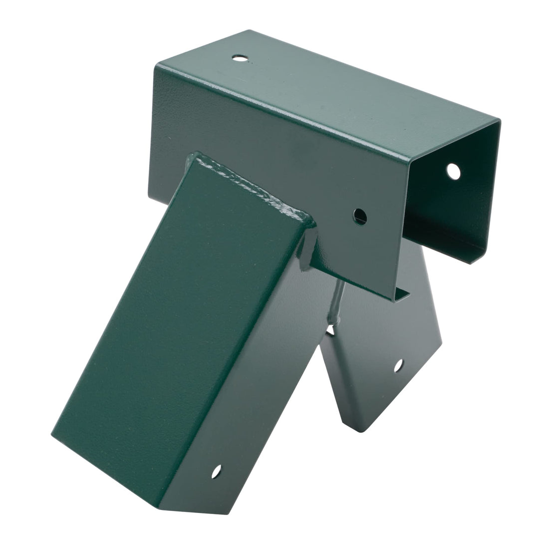 TRIBECCO® Vierkant Schaukelverbinder 90/90mm (100°, Grün) aus pulverbeschichtetem Stahlblech für Gar