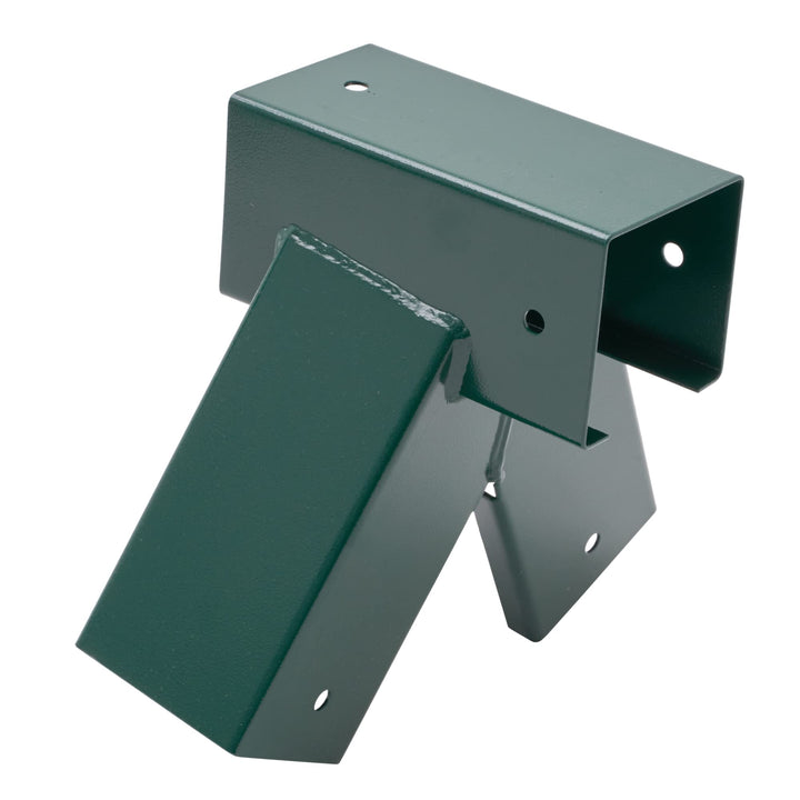 TRIBECCO® Vierkant Schaukelverbinder 90/90mm (100°, Grün) aus pulverbeschichtetem Stahlblech für Gar