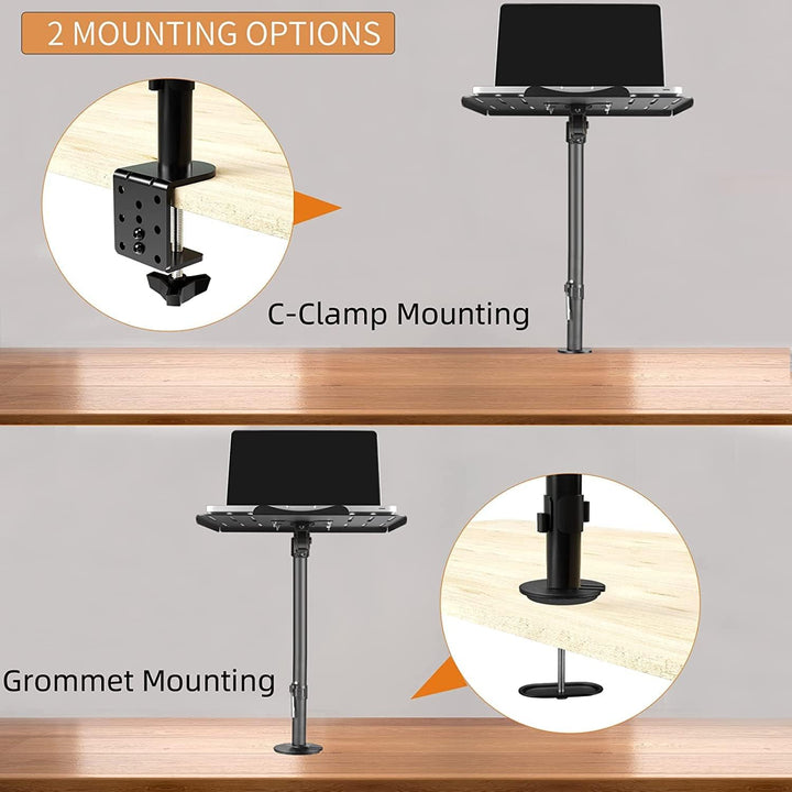 suptek Monitor Arm mit Laptop Halterung, Volleinstellbar für 13-27 Zoll LCD LED Bildschirm bis zu 17