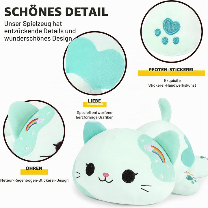 shownicer Plüschtier Katze Kuscheltier Stofftier Kawaii Katze Plüsch Kissen Spielzeug Kätzchen Plüsc