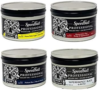 Speedball 3980 Professional Relief Ink 4 Color Set Tintenset, mehrfarbig 946 ml Mehrfarbig, 946 ml M