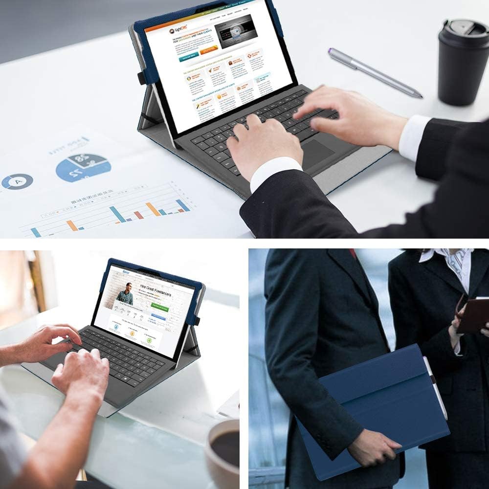 FINTIE Hülle für Microsoft Surface Pro 7+/ 7/6/ 5/4/ 3 Tablet 12.3 Zoll - Multi-Sichtwinkel Hochwert