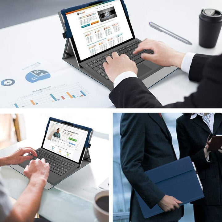 FINTIE Hülle für Microsoft Surface Pro 7+/ 7/6/ 5/4/ 3 Tablet 12.3 Zoll - Multi-Sichtwinkel Hochwert