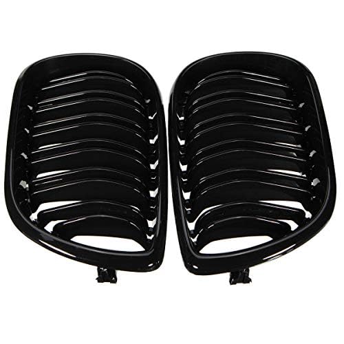 Viviance Double Line Grille Gloss Black Frontgrills kompatibel mit BMW E46 4-Door 3 Series 02-04