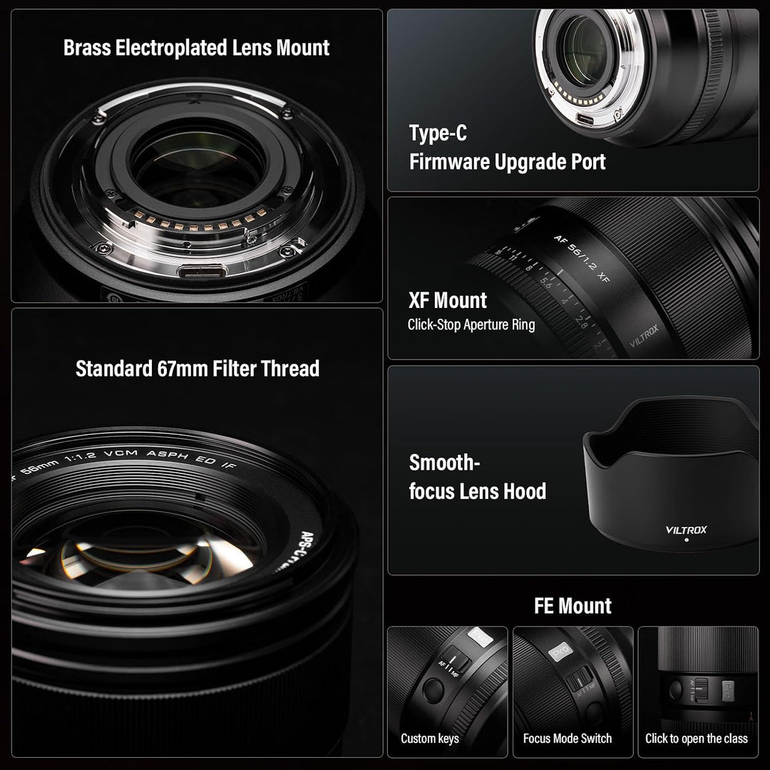 VILTROX 56mm F1.2 Pro XF Mount Kamera Objektiv Kompatibel mit Fujifilm X-Mount APS-C Camera Lenses m