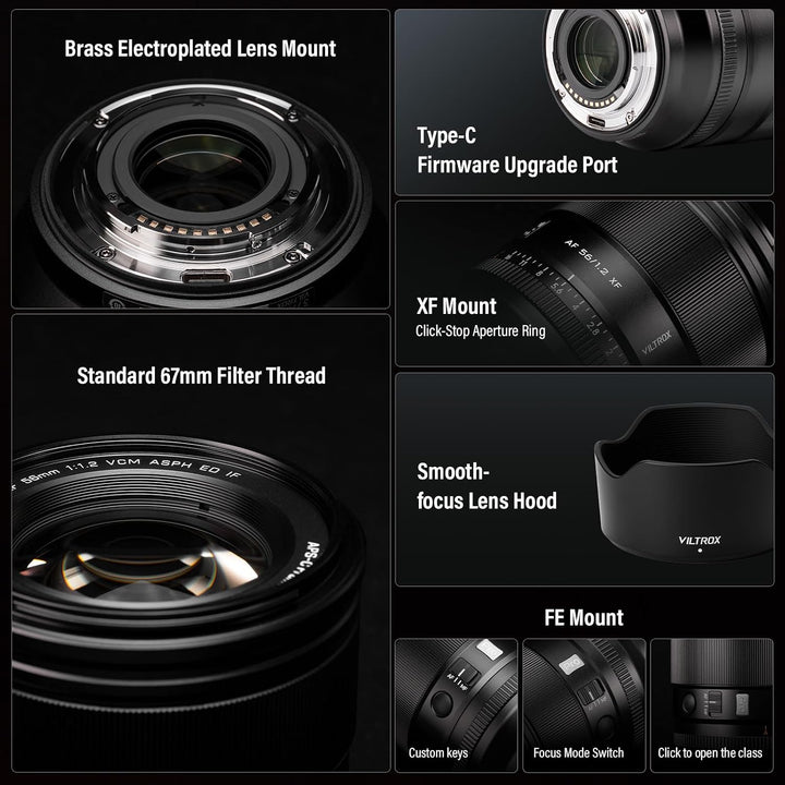VILTROX 56mm F1.2 Pro XF Mount Kamera Objektiv Kompatibel mit Fujifilm X-Mount APS-C Camera Lenses m