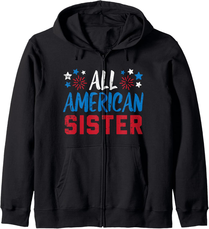All American Sister 4th Of July Matching Family Patriotic Kapuzenjacke