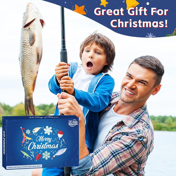 Angeln Adventskalender 2025 Männer, 24 Tage Angelkalender Weihnachtskalender Fishing Set,Fishing Adv