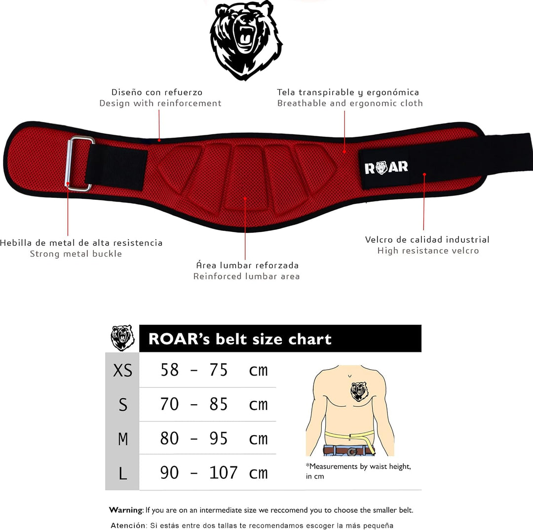 Roar® Gewichthebergürtel Herren und Damen, Lifting Belt for Gym, Powerlifting Gürtel Gewichtheben, W