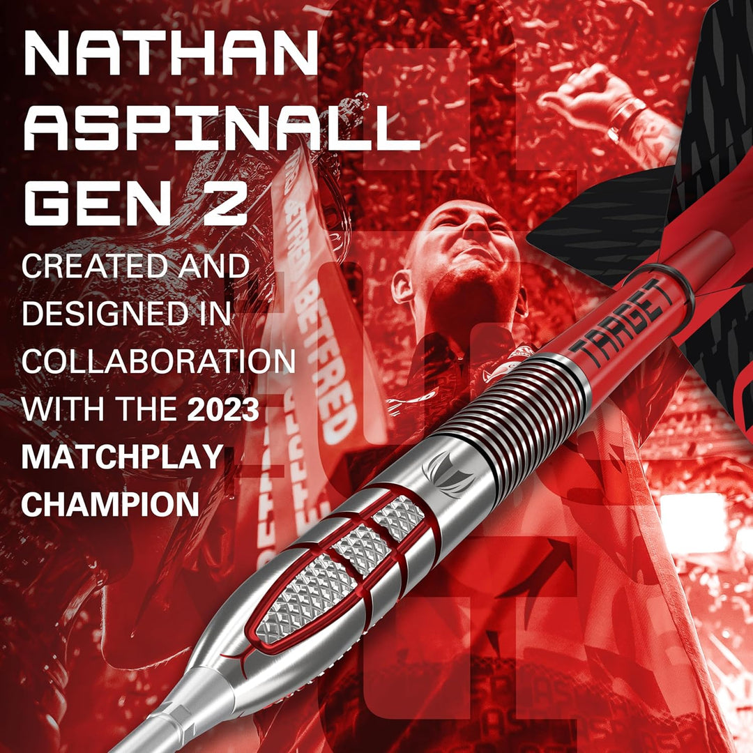 Target Darts Nathan Aspinall Gen 2 95% Wolfram Swiss Point Stahlspitze Dart Satz 24 g, 24 g