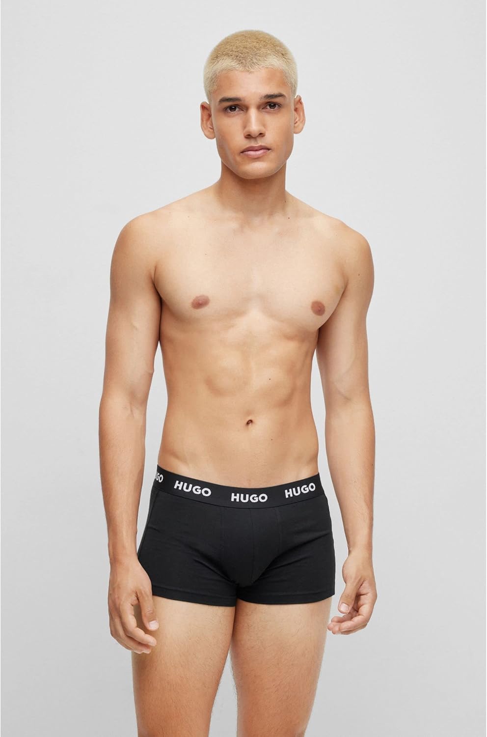 HUGO Herren Trunk Triplet Pack Dreier-Pack eng anliegende Boxershorts aus Stretch-Baumwolle mit kurz
