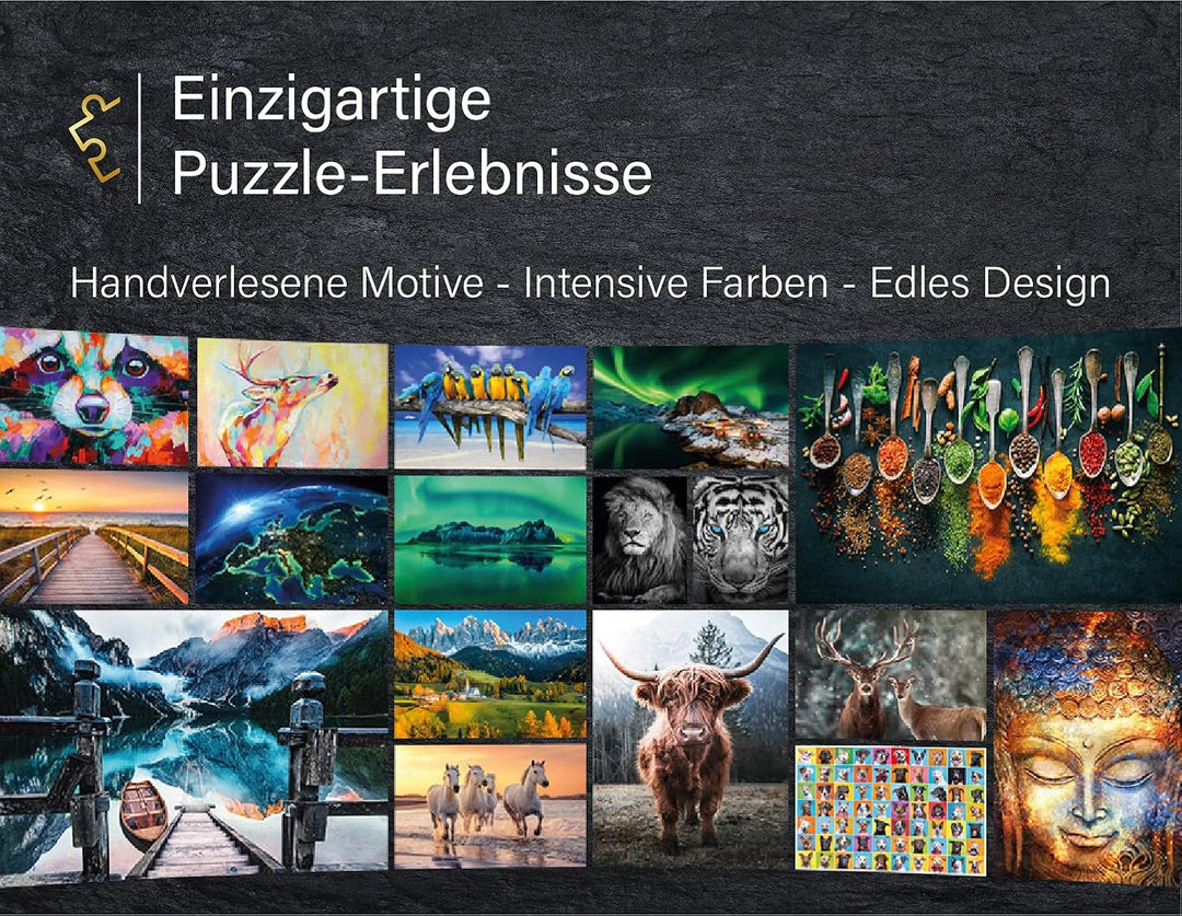 Ulmer Puzzleschmiede - Puzzle „Papagei“ - Klassisches 1000 Teile Puzzle – Farbenfrohes Tierpuzzle, r