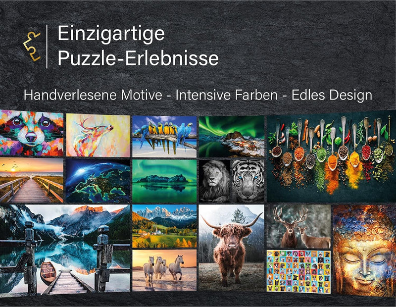 Ulmer Puzzleschmiede - Pferde-Puzzle Camargue-Pferde - klassisches 1000 Teile Tierpuzzle - das weiss