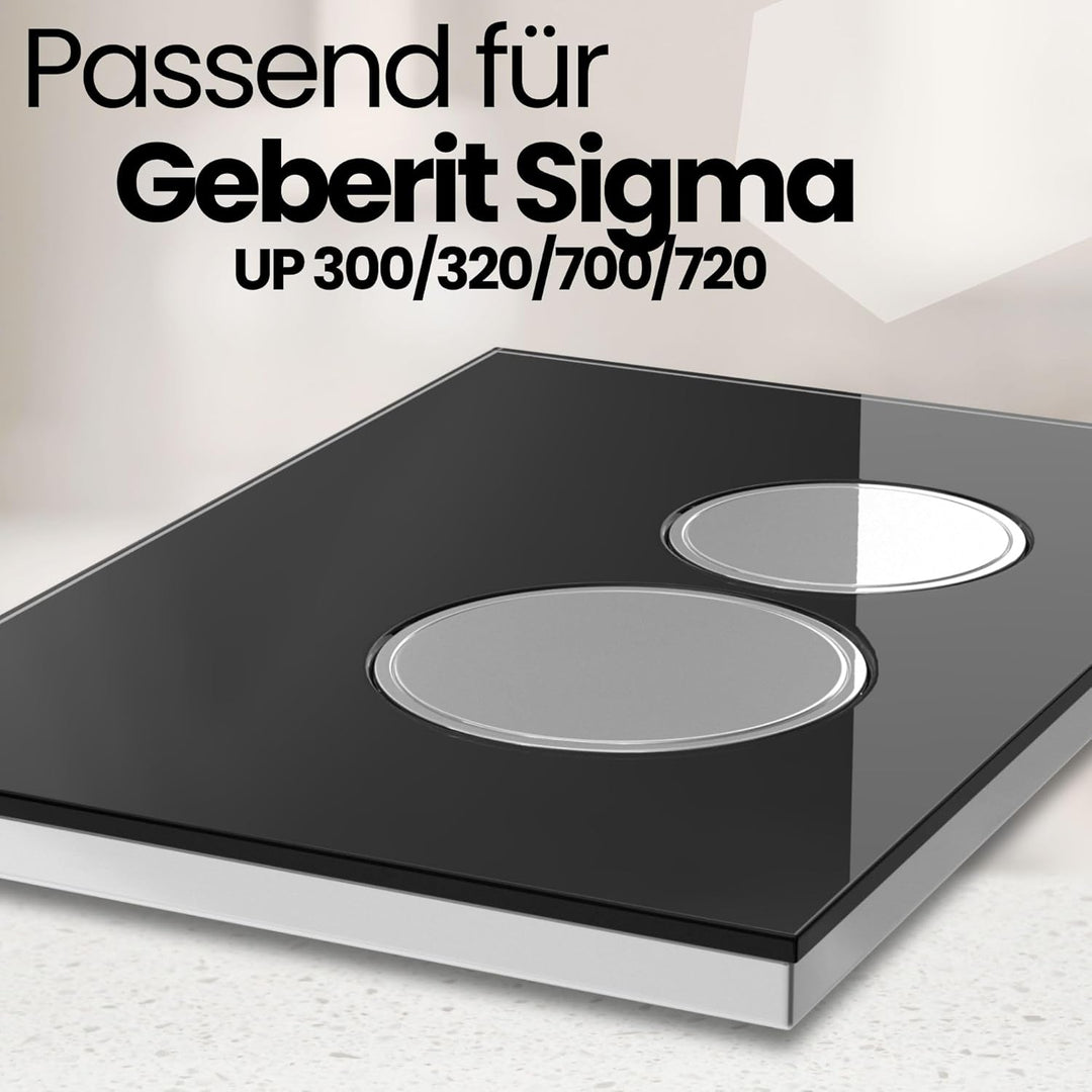 Drückerplatte WC passend für Geberit Sigma Vorwandelement (GSC 105, Glas) GSC 105 Glas, GSC 105 Glas