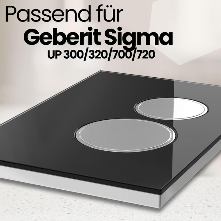 Drückerplatte WC passend für Geberit Sigma Vorwandelement (GSC 105, Glas) GSC 105 Glas, GSC 105 Glas
