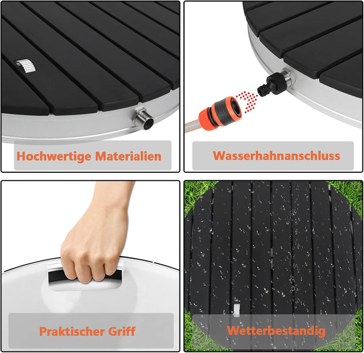 Outdoor Bodendusche Gartendusche Aussendusche rutschfeste Saunadusche Garten Pool Camping Dusche WPC