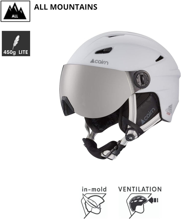 Cairn - Erwachsene Visor Skihelm Electron VIS S3, Snowboardhelm, Maximale Sicht, Anliegendes Visier,