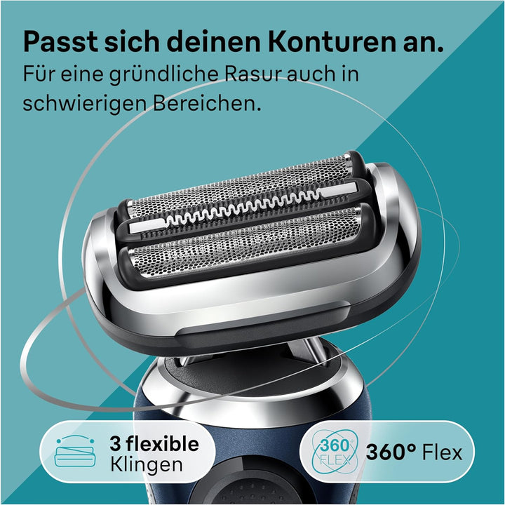 Braun Series 7 Rasierer Herren mit EasyClick Aufsatz, Elektrorasierer & Präzisionstrimmer, 360° Flex
