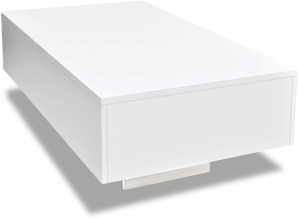 Festnight Couchtisch Wohnzimmertisch Tisch Sofatisch Hochglanz Weiss