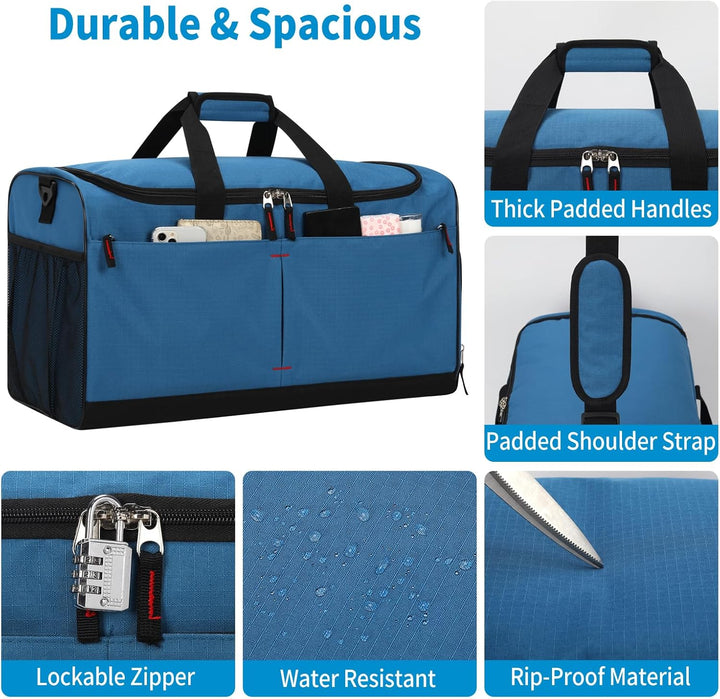55L Sporttasche & Reisetasche für Herren Gross - mit Schuhfach & Nassfach - Trainingstasche, Tasche