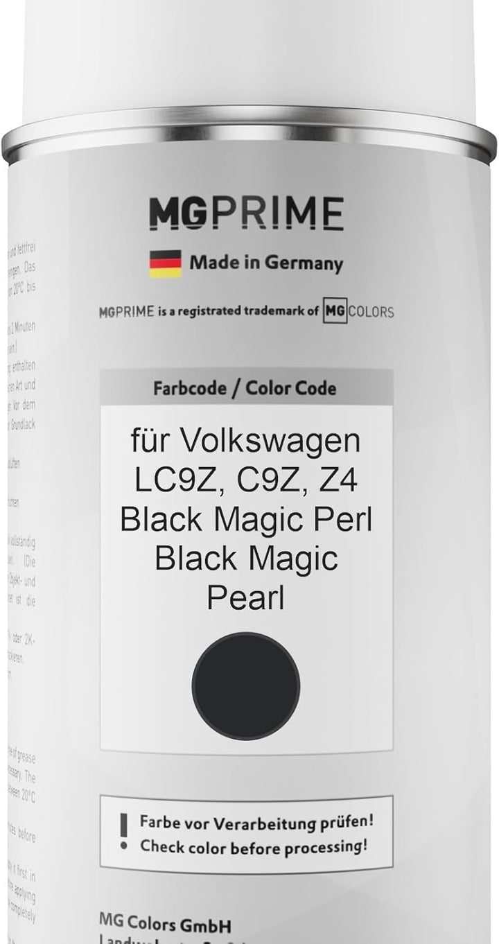 MG PRIME Autolack Sprühdosen Set für Volkswagen VW LC9Z / C9Z / Z4 Black Magic Perl/Black Magic Pear