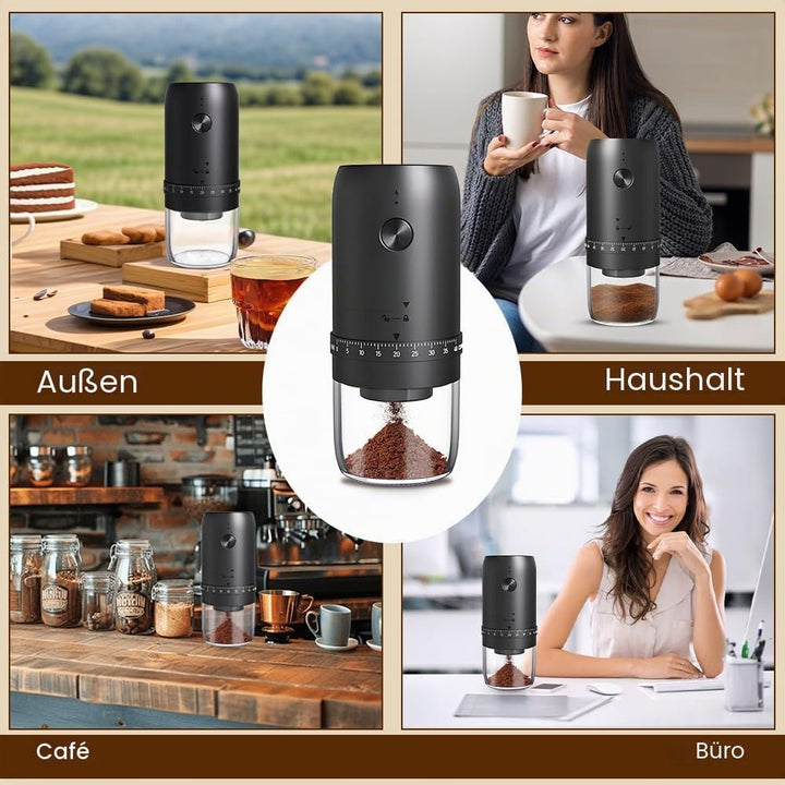 Elektrische Kaffeemühle, Tragbare Kaffeemühle mit 40 Mahleinstellungen, USB Wiederaufladbare Elektri