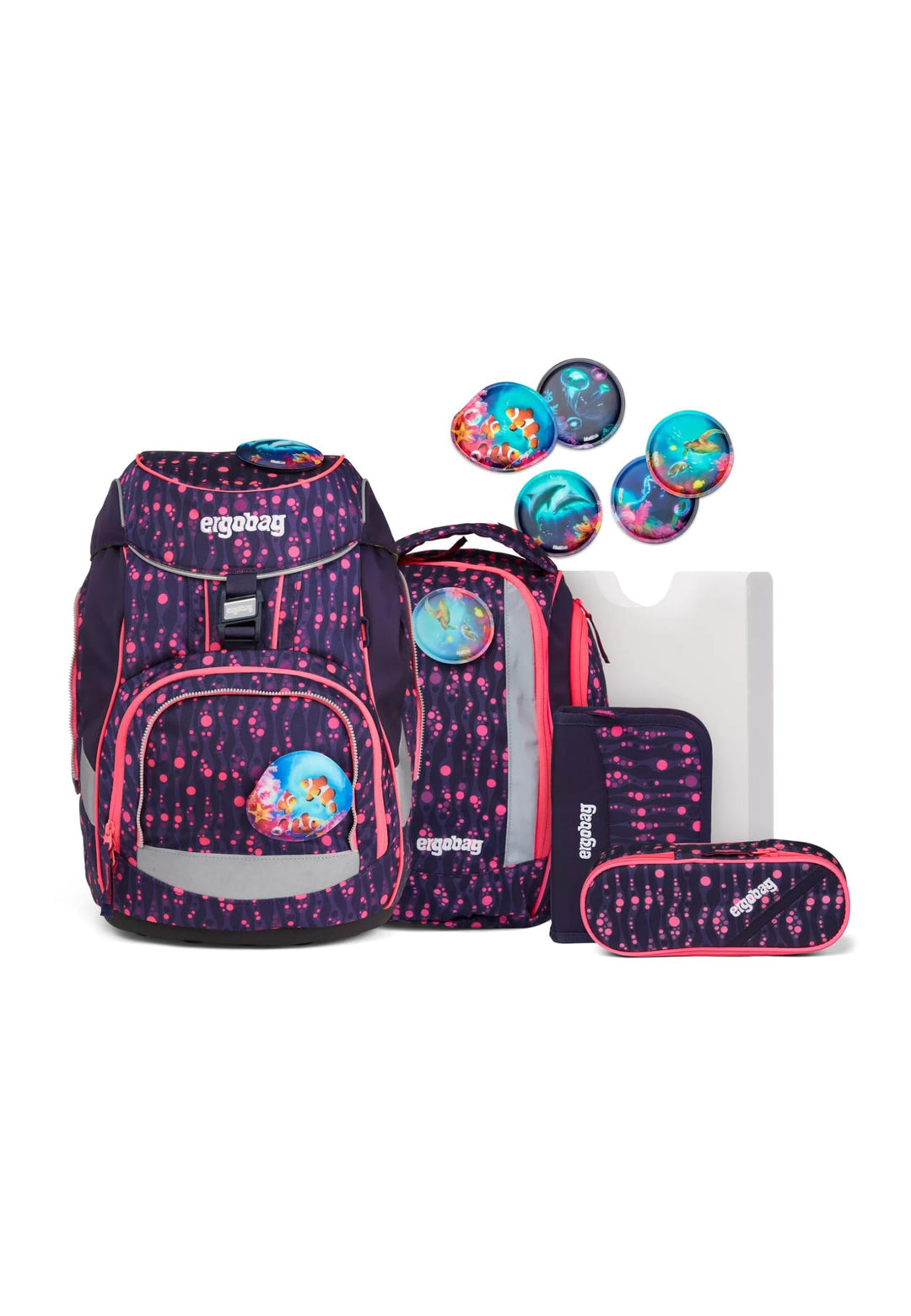 ergobag Unisex Kinder Prime School Backpack Set Rucksack Einheitsgrösse Bärmuda Viereck -
