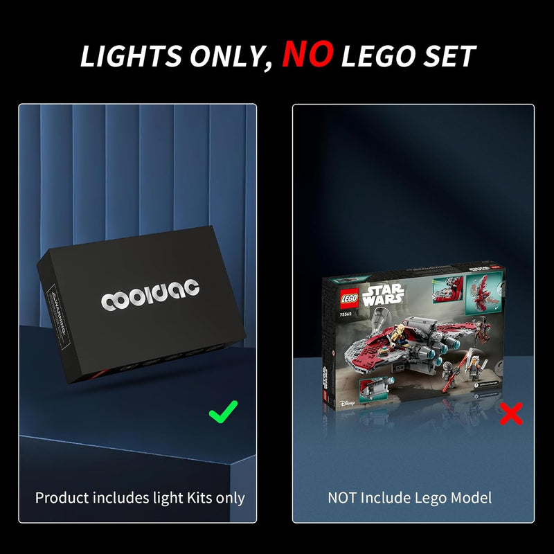 cooldac Led Licht Kit für Lego 75362 Ahsoka Tanos T-6 Jedi Shuttle Set(Nur Beleuchtung, Kein Lego),