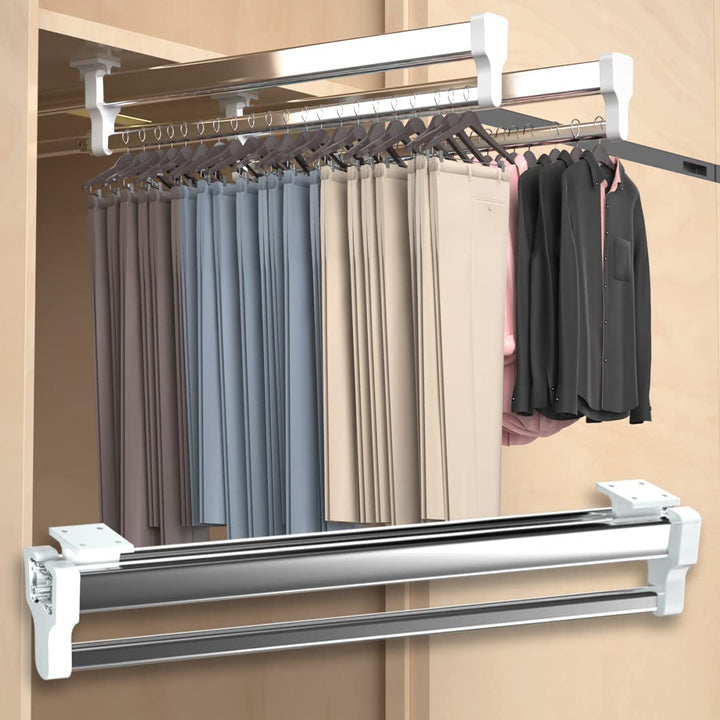 Kleiderschrank Kleiderstangen, 550 mm/21,65 Zoll Verstellbarer Ausziehbar Kleiderstangen, Hosenbügel