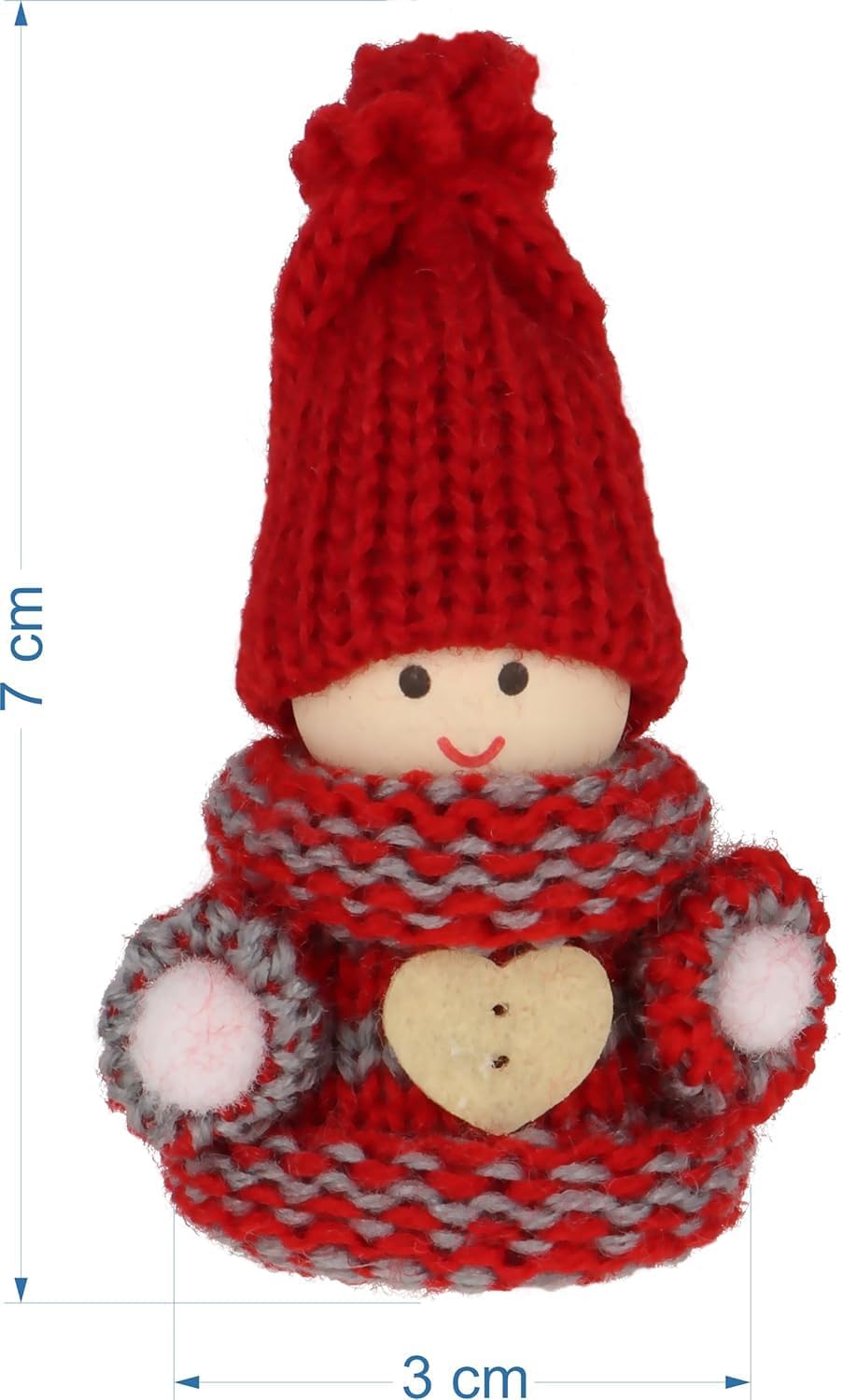 CREOLOGIC Mini-Wichtel Figur 7cm · Baumschmuck· Weihnachtsdekoration · Wintermütze · Deko · Wichtelg