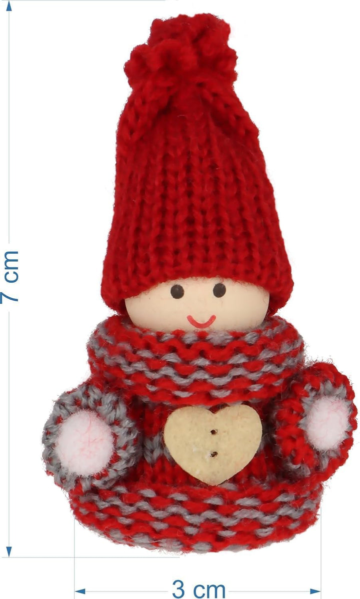 CREOLOGIC Mini-Wichtel Figur 7cm · Baumschmuck· Weihnachtsdekoration · Wintermütze · Deko · Wichtelg