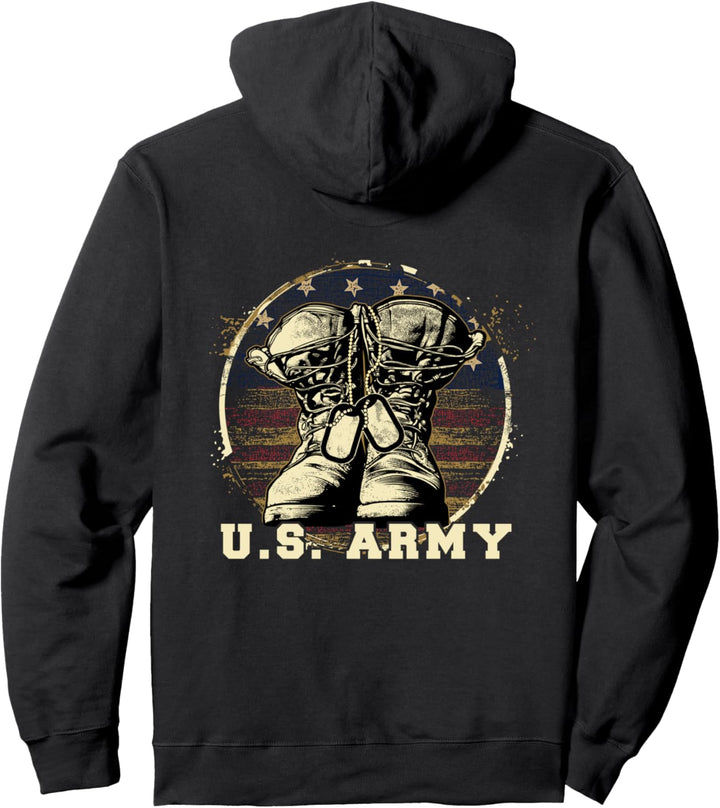 US Air Force United States Army Stiefel Flagge Fahne Veteran Pullover Hoodie