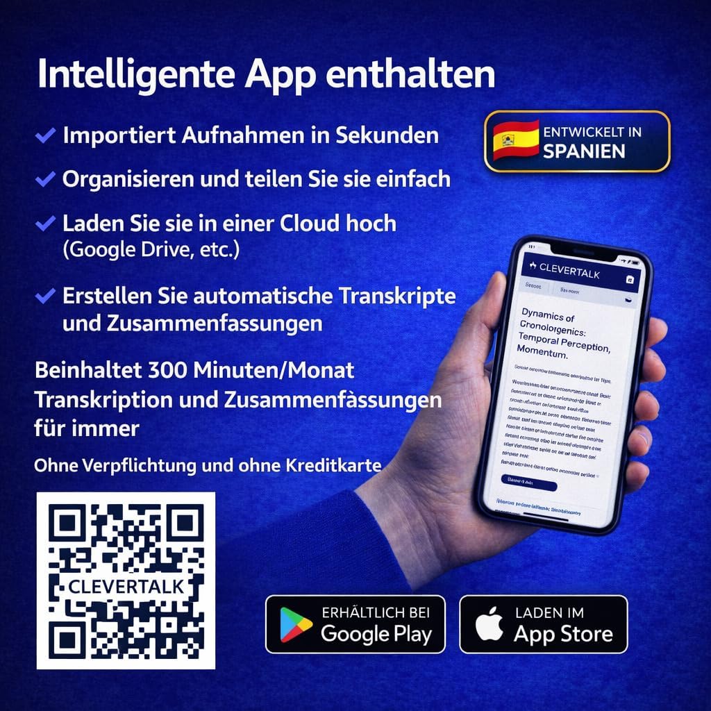 CleverTalk Diktiergerät Professionell 128GB – HD Audio PCM 1536kbps – Sprachaktivierung – Doppelmikr