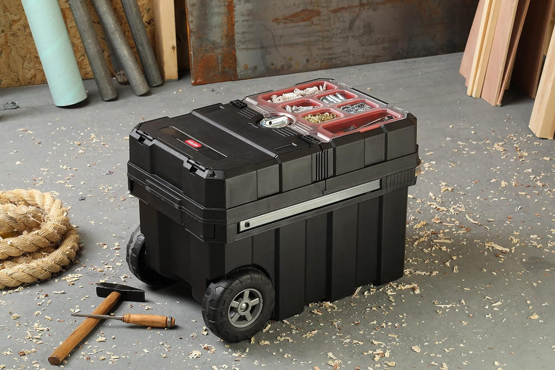 Keter 17191709 Werkzeugwagen Master Pro Serie Masterloader, Kunststoff, schwarz/gelb