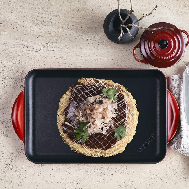 Le Creuset Gusseisen-Grillplatte, Rechteckig, 33 x 22 cm, Für alle Herdarten inkl. Induktion geeigne