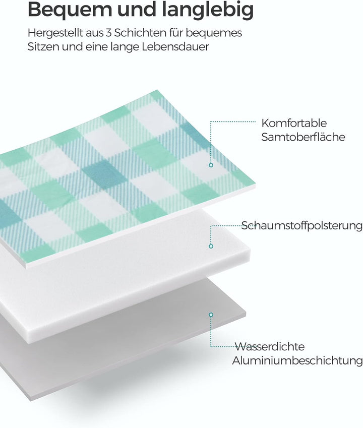SONGMICS Picknickdecke, 200 x 200 cm, mit 4 Erdankern, gross, Campingdecke, für Park, Garten, Strand