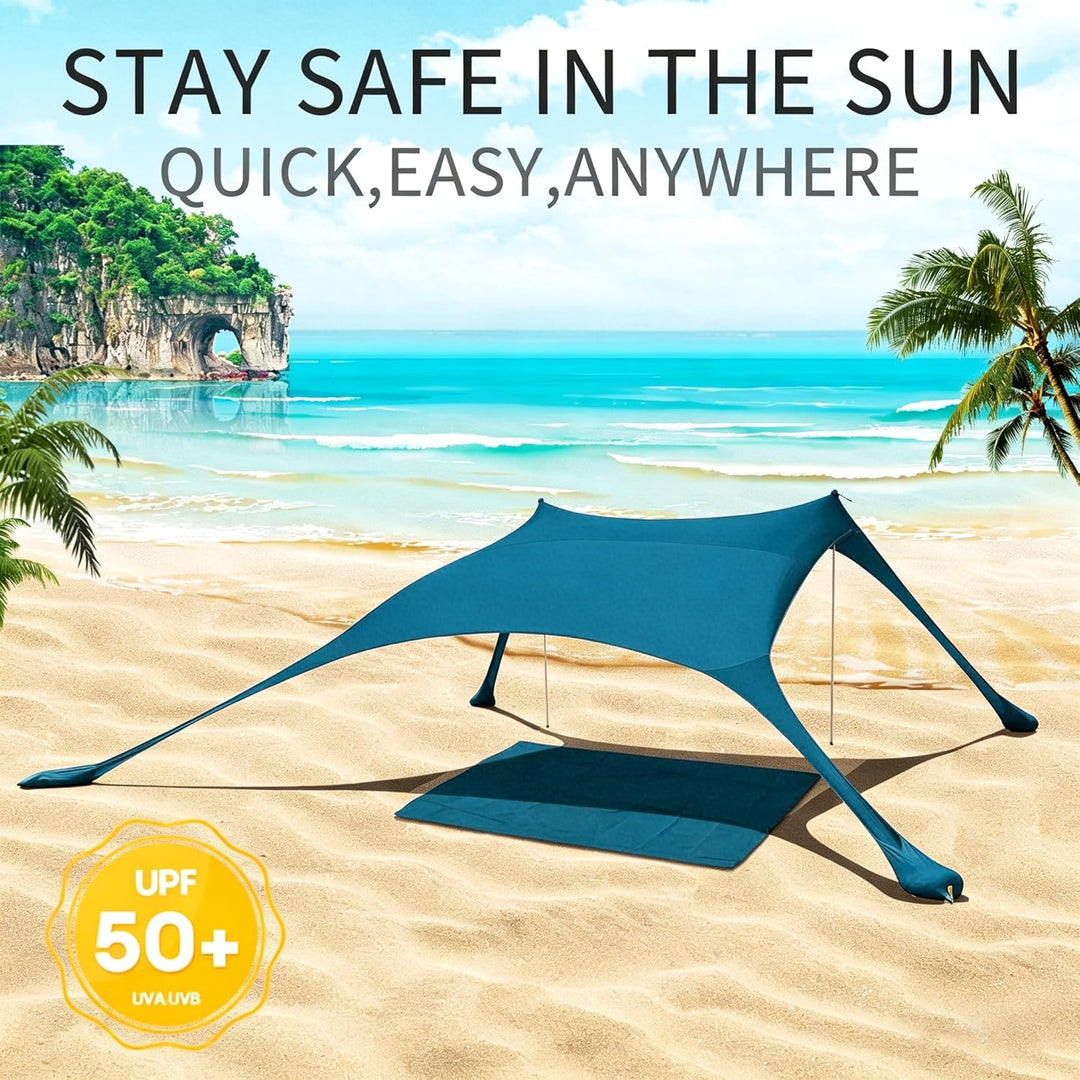Strandzelt, Pop-Up, 2x2.1 m, LSF 50, Lycra, Sonnenschutz, für den Aussenbereich, Anti-Wind, Sonnensc