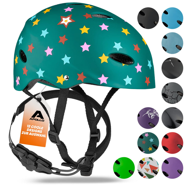 Apollo Skate-Helm/Kinder-Helm - Verstellbarer Skateboard, Scooter, BMX-Helm, mit Drehrad-Anpassung g