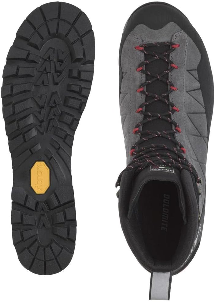 Dolomite Herren Crodarossa Hi GTX Stiefel Bootsschuh 43 1/3 EU Grau Rot Gunmetal Grey Fiery Red, 43