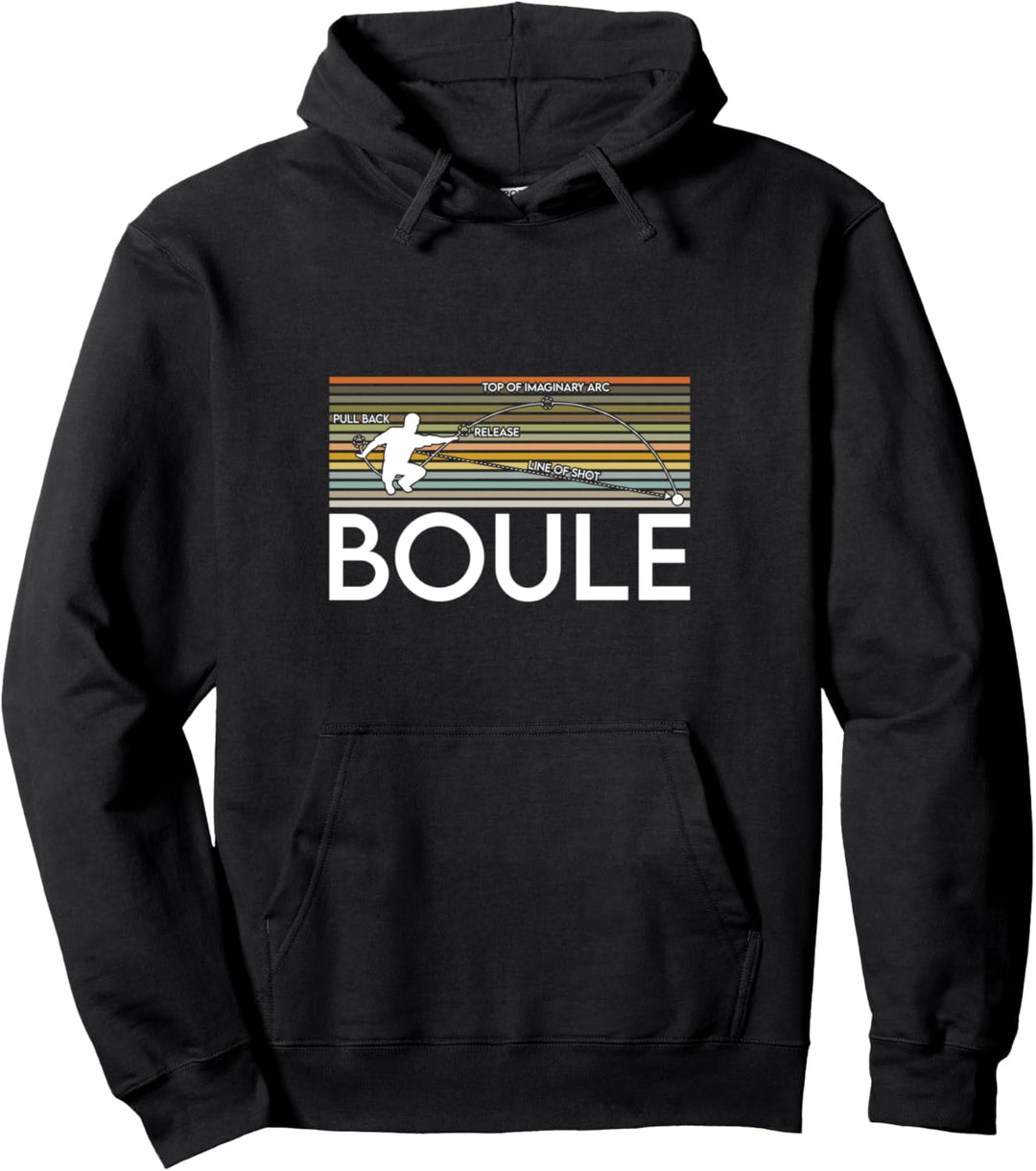 Petanqué Boccia vintage retro Wurfanleitung Boule Pullover Hoodie